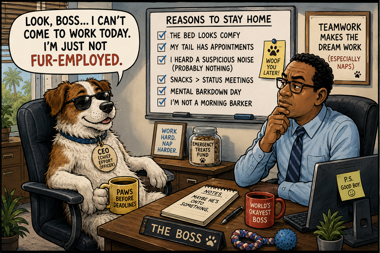 Fur-Employed &mdash; cartoon by Tradewinds Brief Newsroom