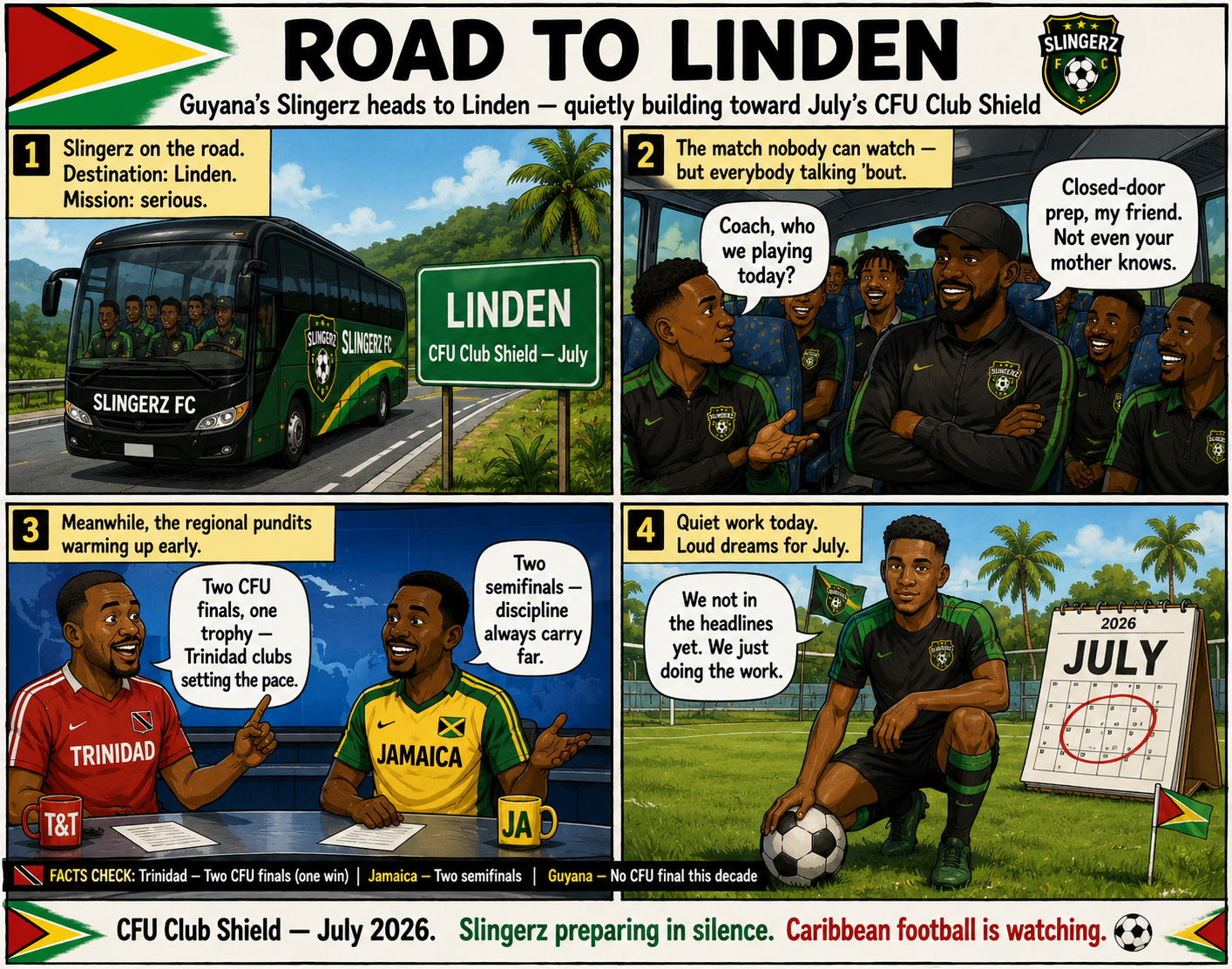Road to Linden — Slingerz FC heads to Linden for CFU Club Shield prep